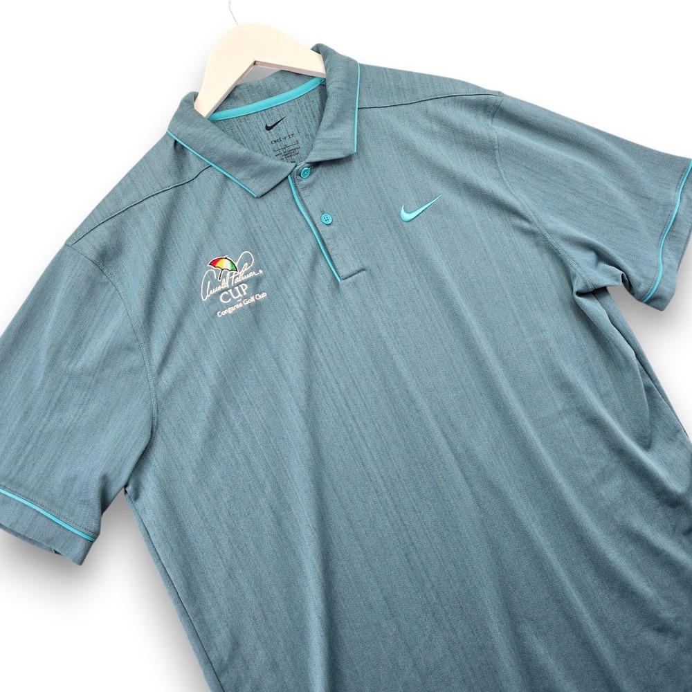 Nike Golf Polo Mens Large Teal Arnold Palmer Cup Congaree Dri-FIT FZ7450-379